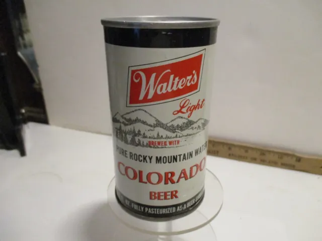 "Walter's Light " 12 Oz Empty Steel Pull Tab Beer Can.  Open Bottom.