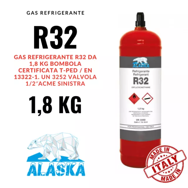 Cylindre De Gaz Refroidissement R32 2KG Net 1800 Gr Rechargeable Sans Reso