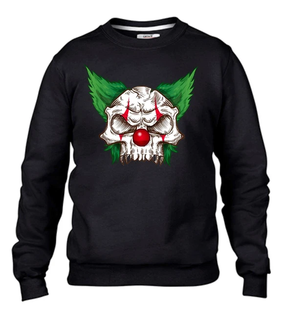 Felpa Da Uomo- Donna Fashion Girocollo Con Stampa Clown
