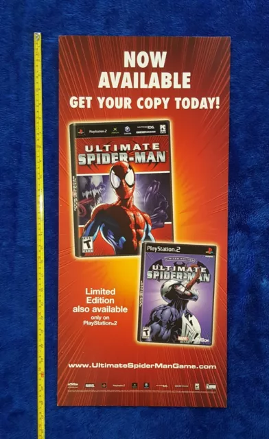 ULTIMATE SPIDER-MAN Video Game Store Display Sign 2005 VENOM Promo PlayStation