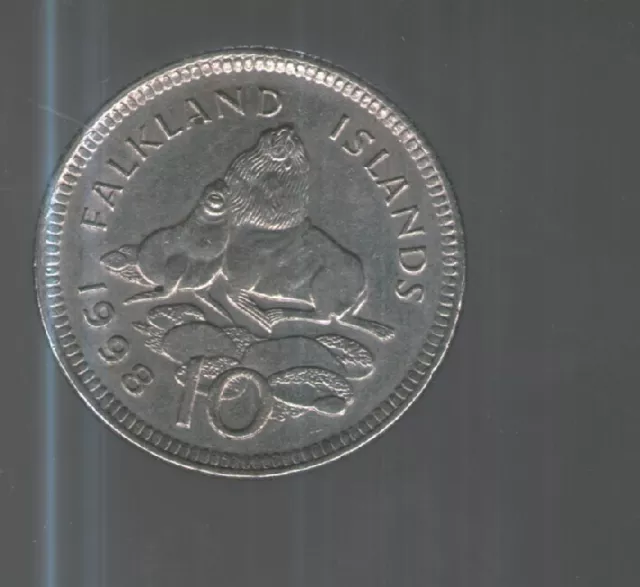 1998 FALKLAND ISLANDS 10p coin - Sea Lion