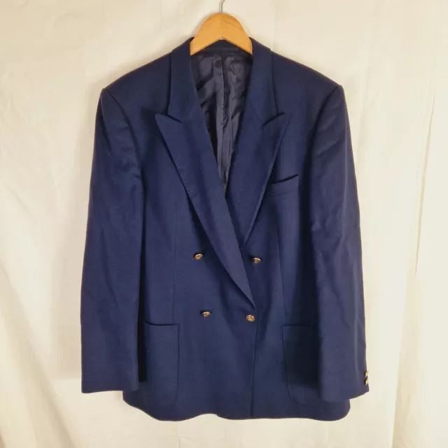 Vintage Mario Barutti Bawi Double Breast Jacket Navy Wool Peak Lapel West German