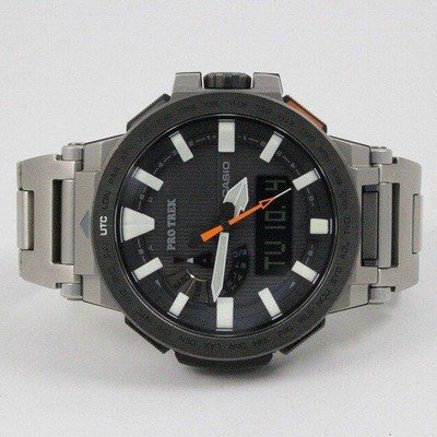 Casio Pro Trek Manaslu Prx 8000t 7ajf Triplo Sensore Radio Solare Titanio Da Uomo Eur 656 86 Picclick It