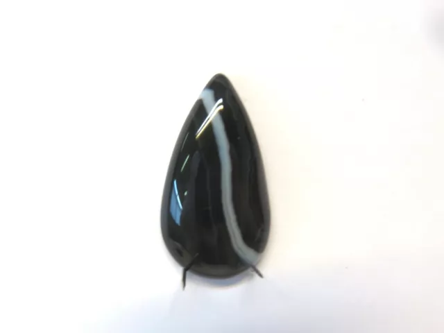 Onyx gebändert - Banded Agate Cabochon 30,6x16,7 mm 21 ct. Nr. U25698