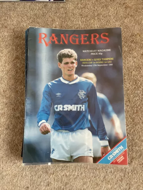 Rangers V Ilves Tampere Uefa Cup 1R 1L 17th Sep 1986