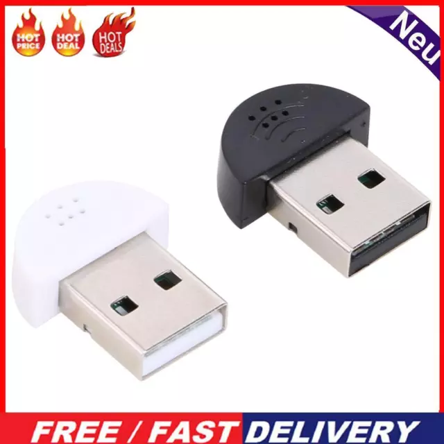 Mini USB Microphone Audio Adapter Portable Direct Connect USB Driver for PC Mac