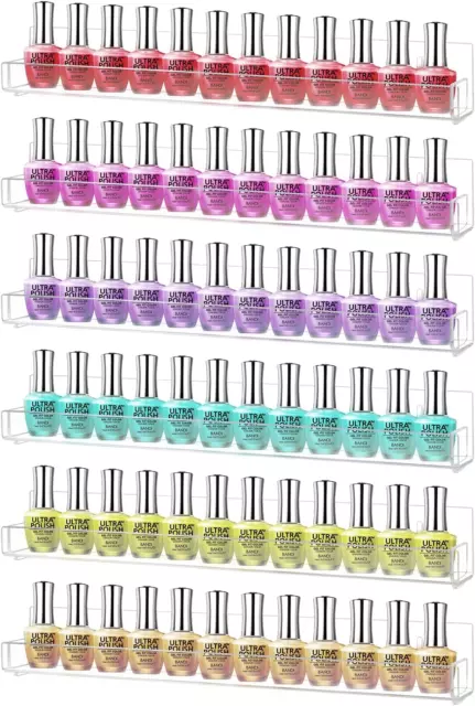 CECOLIC 6er-Pack Acryl Nagellack Gestell Wandmontage Regal fasst bis 90 klar