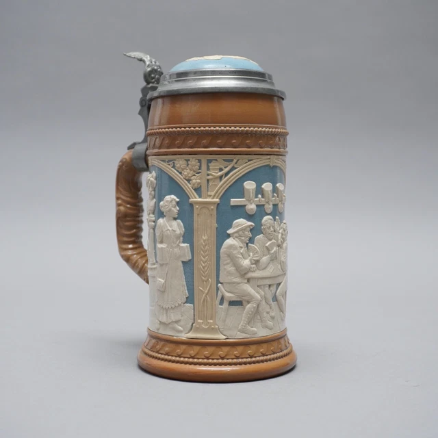 Beer Mug Villeroy & Boch Um 1890 Turmzeichen Mettlach Model / Decor 2556 1.66MIN