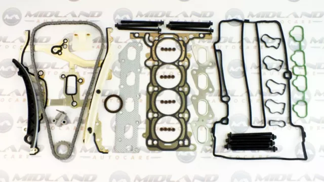 Adam Corsa Astra Insignia 1.2 1.4 Head Gasket Set+Bolts+Timing Chain Kit A12Xer