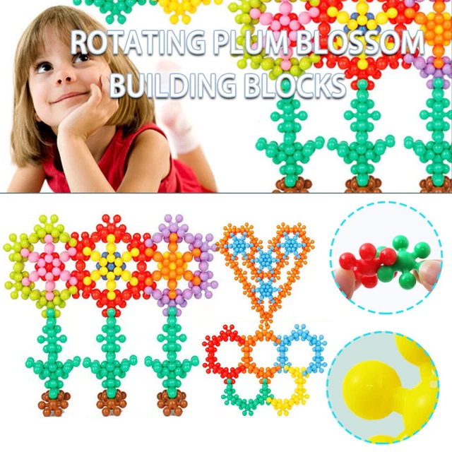 Plum Blossom Building Blocks Rotatable Educational Toys for Preschool F