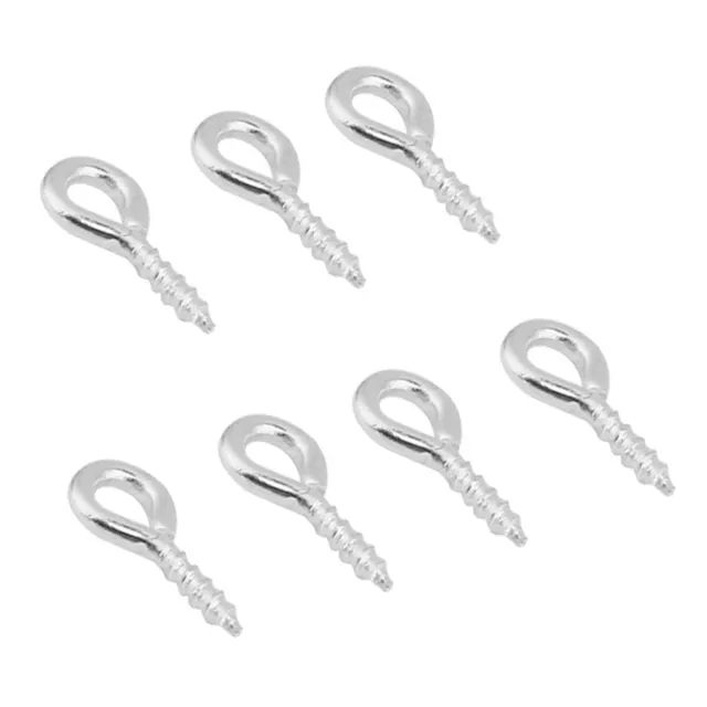 (Silver)200x/Bag Eye Pins Eyepins Alloy Thread Screw Eye Hooks Jewelry Find DY9