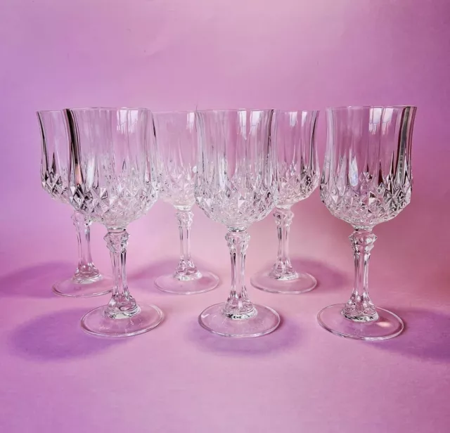 Set of 6 Crystal Glasses Cristal D’arques  Longchamp. France 100ml