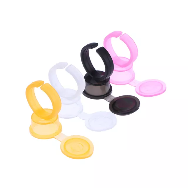 50pcs Disposable Pigment Rings Tattoo Ink Cups Ring Glue Holder With Lids