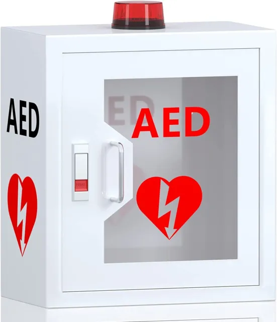 Steel AED  Wall Mounted Defibrillator Cabinet with Flashing Light and Alarm