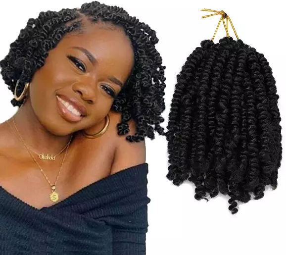 Pre-twisted Spring Twist Crochet Braids Curly Passion Synthetic