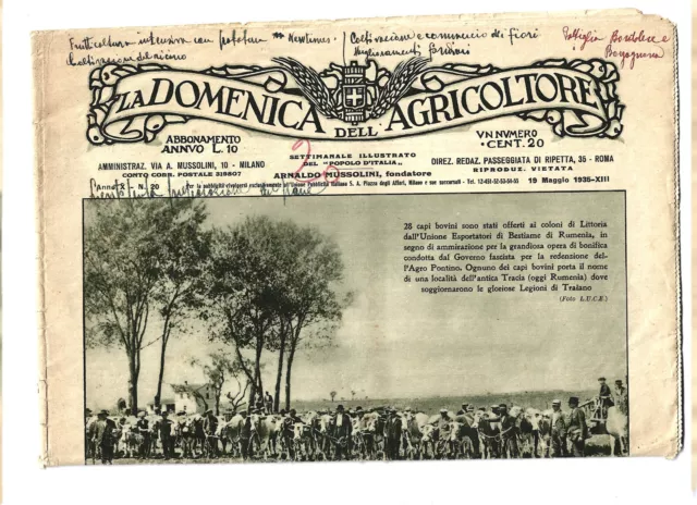 La Domenica dell'Agricoltore, settimanale illustrato del "Popolo d'Italia"  1935