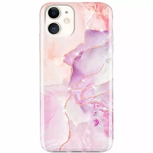 NEUF étui iPhone 11 paillettes dorées brillantes marbre slim résistant aux chocs pare-chocs pare-chocs TPU