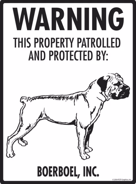 Warning! Boerboel - Property Protected Aluminum Dog Sign - 9" x 12"