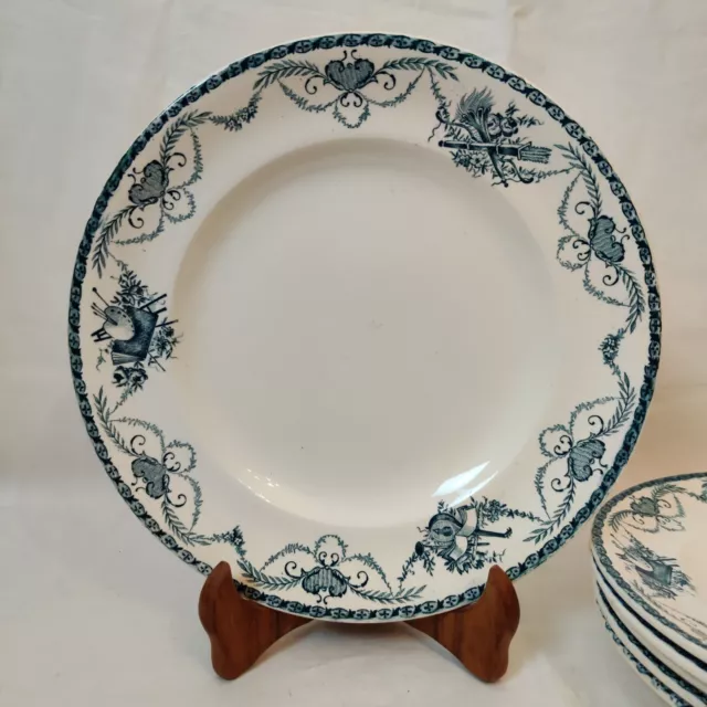 Assiettes Plates Service Lavoisier De Longwy En Terre De Fer, 1900s