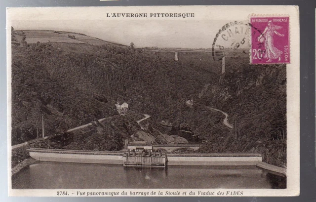 CPA 63  vue panoramique du barrage de la sioule et du viaduc des fades