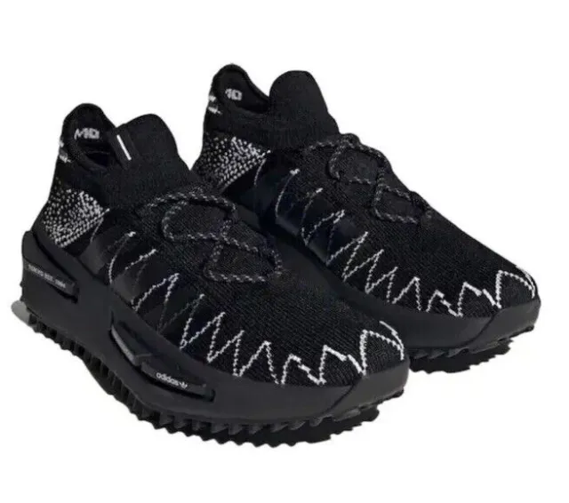 Size 10.5 Adidas X NMD_S1 Knit Neighborhood Black Mens Sneakers ID4854