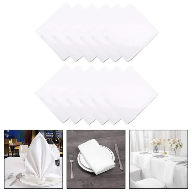 Lot de 12 serviettes en tissu blanc 15 7x15 7 pouces pour restaurant et usage do
