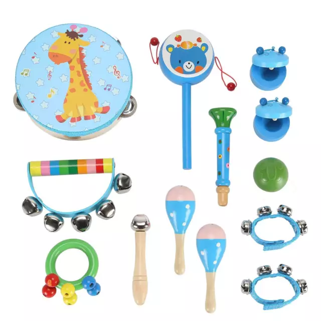 13 Pcs Set Wooden Kids Baby Musical Instruments Toys Child Toddlers Percussion 3