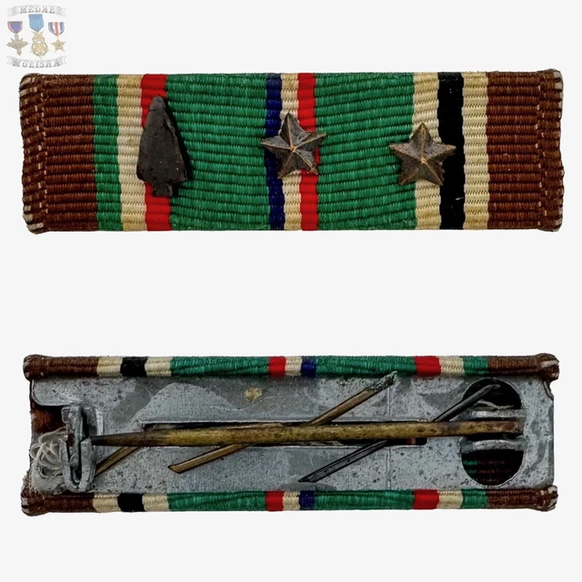 WW2 EUROPEAN AFRICAN Middle Eastern Campaign Ribbon Invasion Arrowhead ...