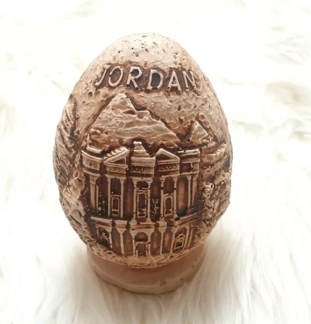 Resin Souvenir for Jordan , Old Traditional Rose Seventh World Wonder Petra Egg