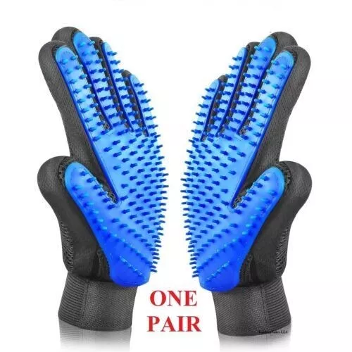 Pet Hair Remover Glove Brush Dog Cat Grooming Massage Soft Bath Deshedding Comb