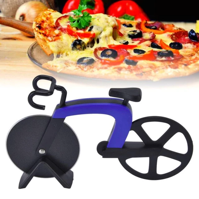 NOVELTY BICYCLE PIZZA Cutter Stainless Steel Pizza Slicer Wheel Kitchen