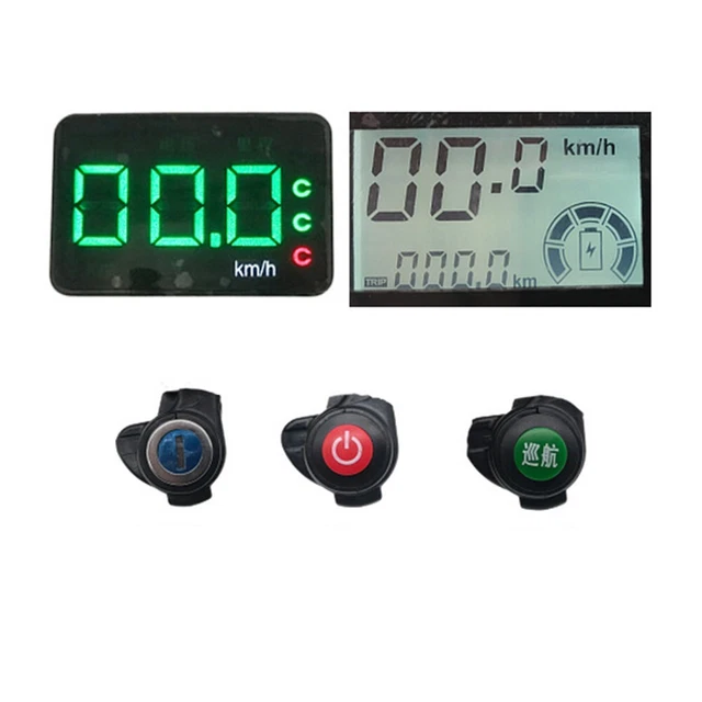 Poignée Accélérateur Vélo électrique Avec écran – 6 Broches étanche – Compatible Scooters, Vélos, Tricycles 48V – Guidon 22 Mm Avec Clé De Sécurité