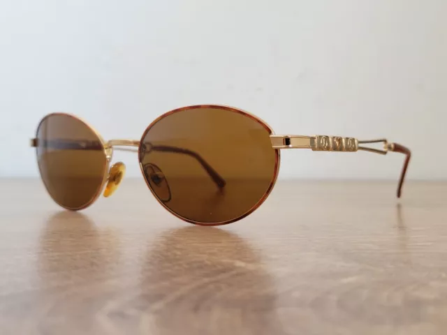 Vintage MOSCHINO by PERSOL Oval Sunglasses Made in Italy - Brown Glass Lenses