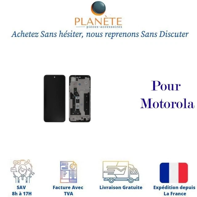 Écran LCD Complet Pour Motorola Moto G7 Power (XT1955) - Tactile Cassé, LCD OK - Pièce Détachée