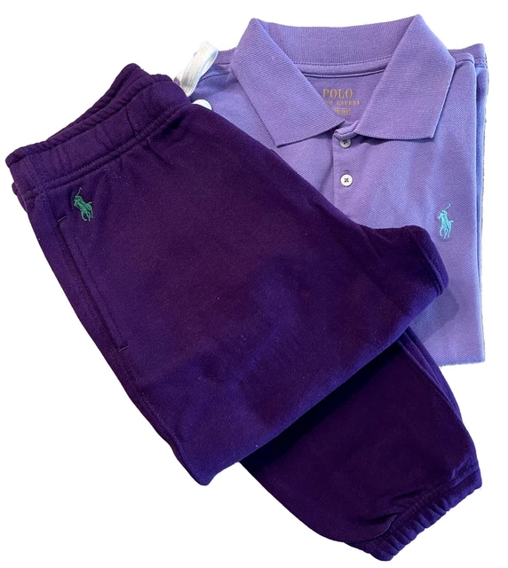 T-shirt polo ragazza Ralph Lauren set pantaloni jogger top med età 8 - 10