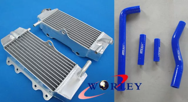 Radiator & BLUE Hose FOR Yamaha YZ250F YZF250 2001 02 03 04 05 WR250F 01-06 new