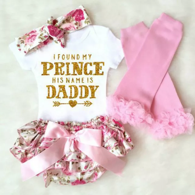 Newborn Baby Girl Princess Outfits Romper Shorts Headband Leg Warmer Clothes Set