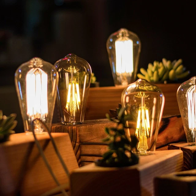 Vintage Industrial Dimmable Filament Edison Light Bulb Lamps ST64 E27/B22 UK