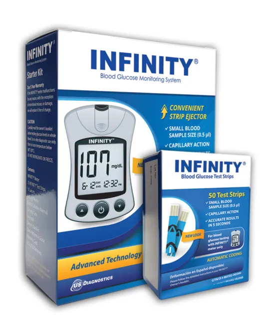 Infinity Glucosa Metro Kit Con 50 Tiras Reactivas