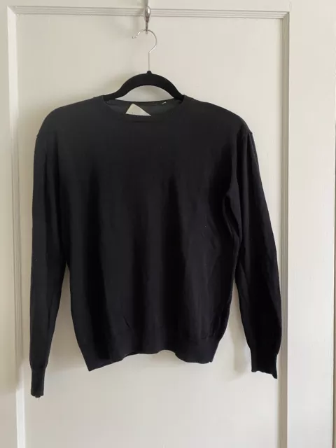 La Garconne Moderne Thin Black Cotton Sweater XS