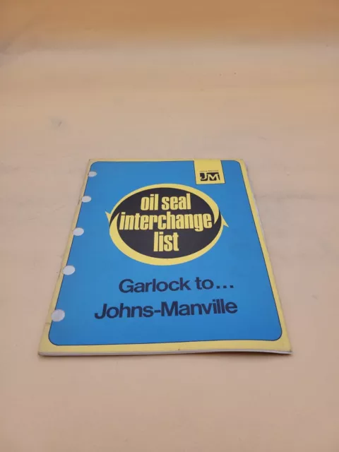 Garlock To Johns Manville Oil Seal Interchange List Catalog Guide Manual