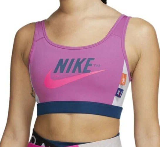 NIKE WOMENS BRA S Pink Swoosh Icon Clash Medium Support Sports