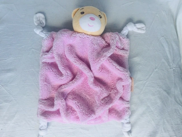 Doudou plat ours plume Kaloo rose pastel
