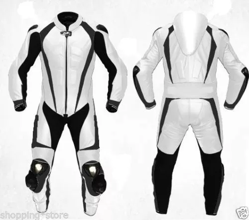 Mens A Grade Leather Motorcycle 1PC Suit Motorbike Rider Racing Armour Sports AB