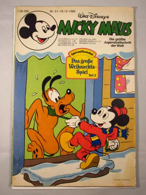 Micky Maus Nr.51 - Comic 1980 - mit Beilage, mit Schnipp - Walt Disney Magazin