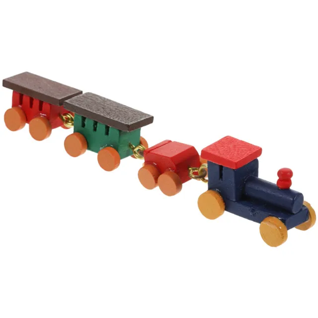 Mini juguete de madera modelo de tren pequeño juguetes en miniatura vehículos para casa de muñecas