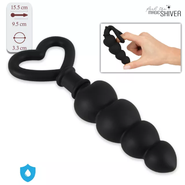 Magic Shiver Anal Beads - Palline Anali Flessibile in SIlicone Nero