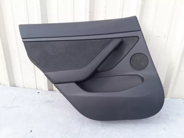 2017-2022 Tesla Model 3 M3 Rear Left Door Panel Trim W/ Speaker Leather Oem