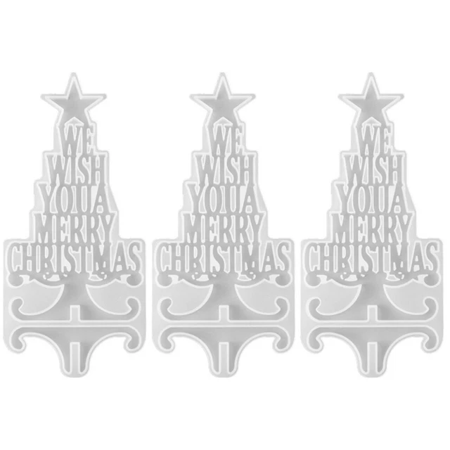 Set of 3 Weiß Kieselgel Weihnachtsbaumform Gießform Aus Harz