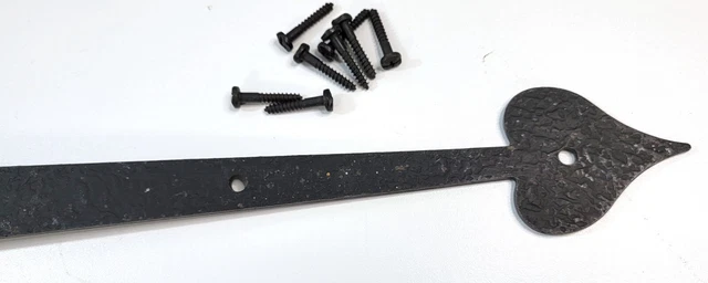 1 Large Strap T Hinges 19" Tee Forged Gate Barn Rustic Medieval Iron 2